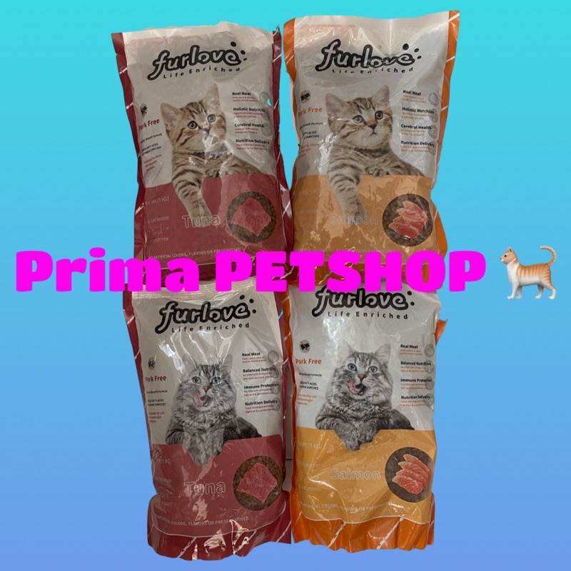 Furlove Kitten &amp; All Life Stage semua usia kitten dan adult makanan kucing kering 1 kg