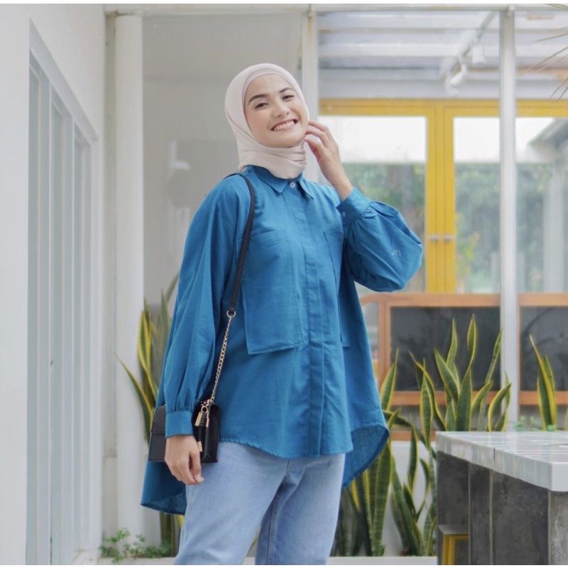 Kemeja Wanita Linen Jazlyn Shirt Linen 2 Pocket