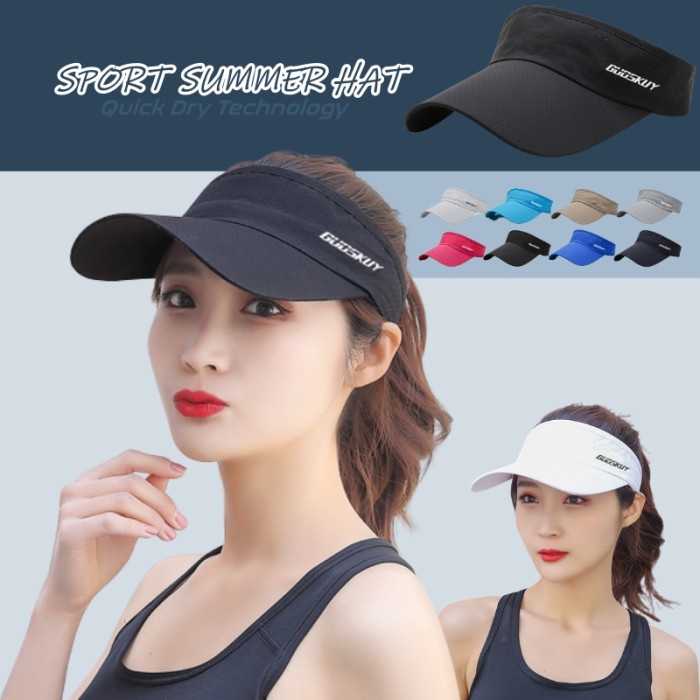 topi baseball Golf Senam Wanita Quick Dry Olahraga Anti UV ZE - NAVY B0Y8 topi cewe topi cewek korea