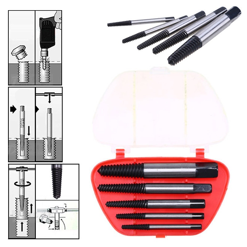 ORIGINAL Alat Pembuka Cabut Baut Patah Rusak Macet Doll Slek Set 5 pcs
