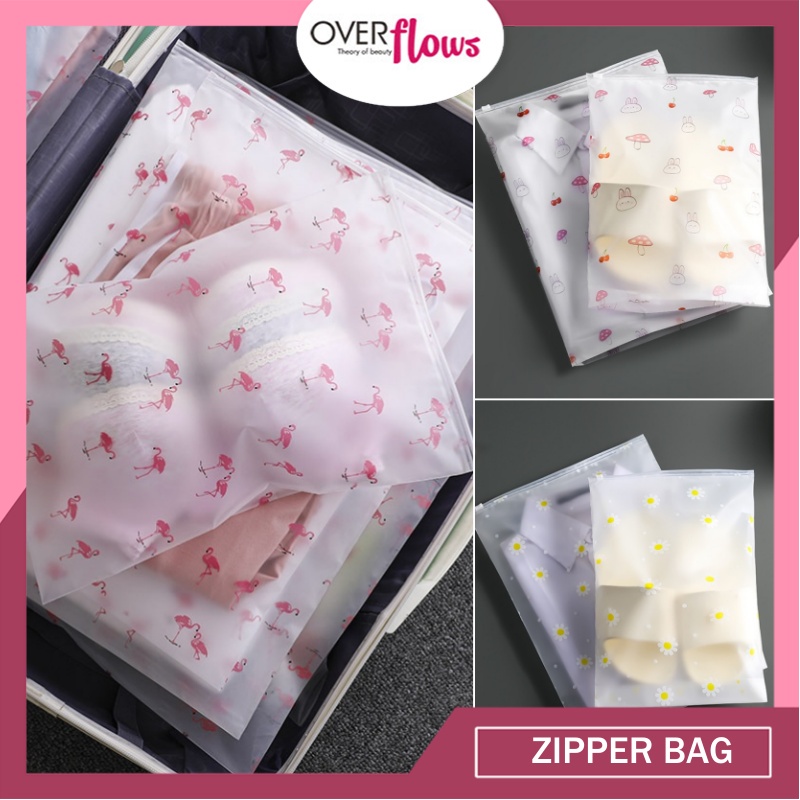 O F ✿ UKURAN BESAR ZIPPER BAG TAS KANTONG ZIPER POLOS TRANSPARANT