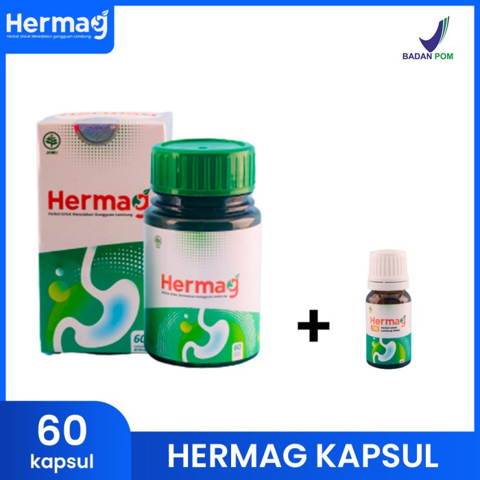 

Obat Maag/Mag/Magh Kronis, Mual Karena Maag - Hermag Kapsul PREMIUM BPOM