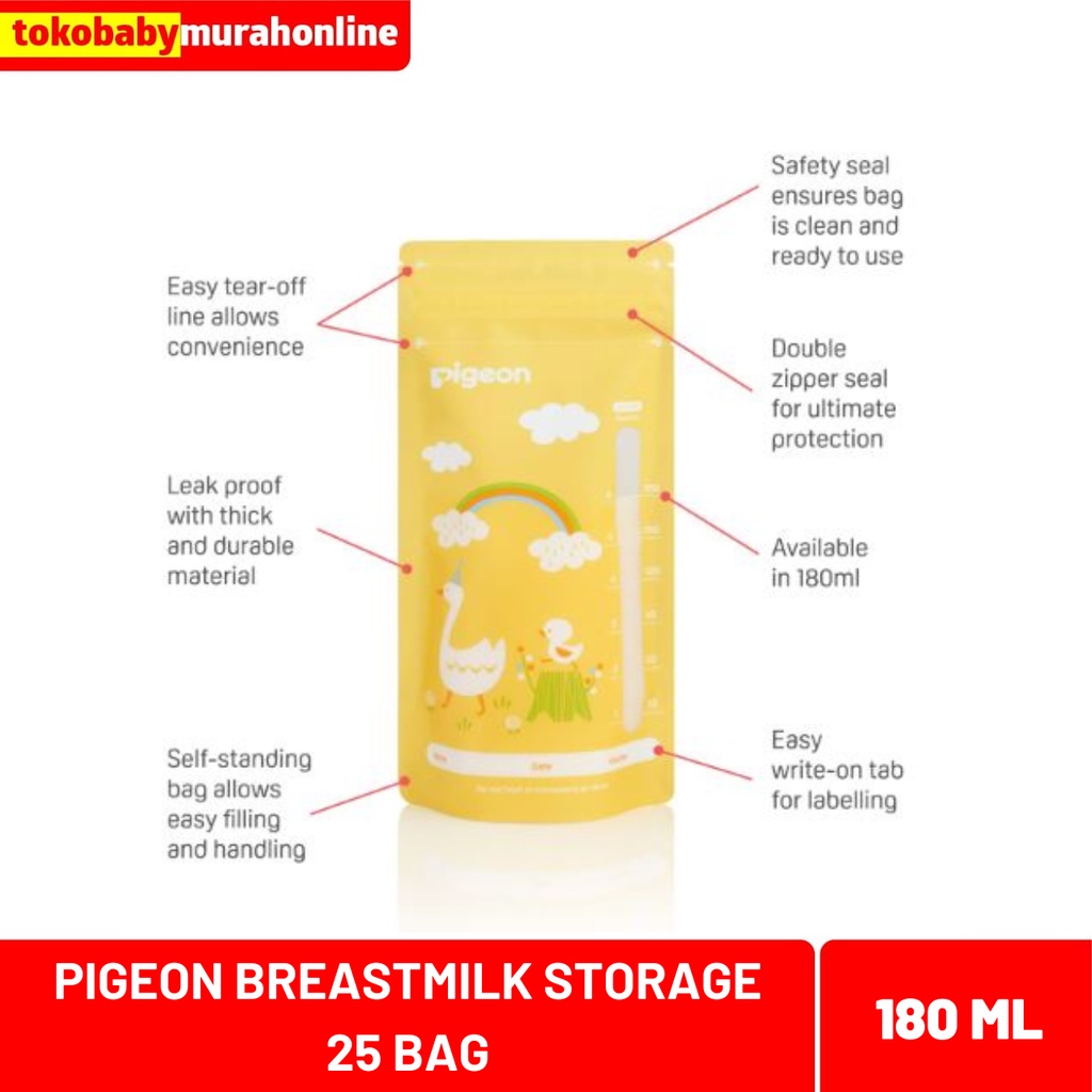 PIGEON BREASTMILK STORAGE BAG 180ML 25BAG / KANTONG ASI