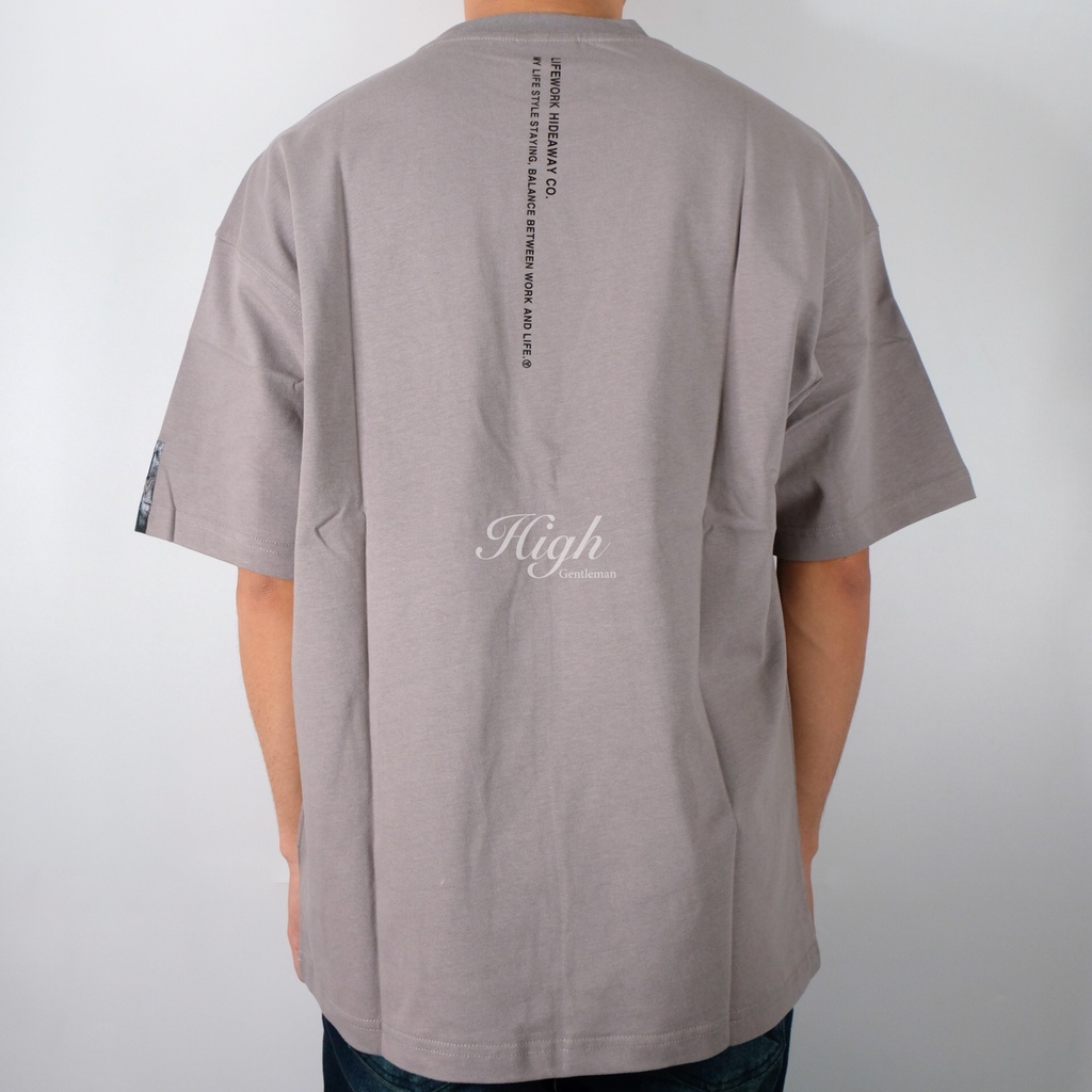 Lifework Silicon LA Dog Oversize Tee Grey 100% Original