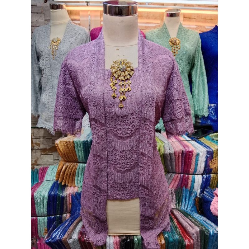 REAL PICT KUTUBARU BRUKAT/BRUKAT PENDEK/KEBAYA KARTINI/KEBAYA BRUKAT MODERN