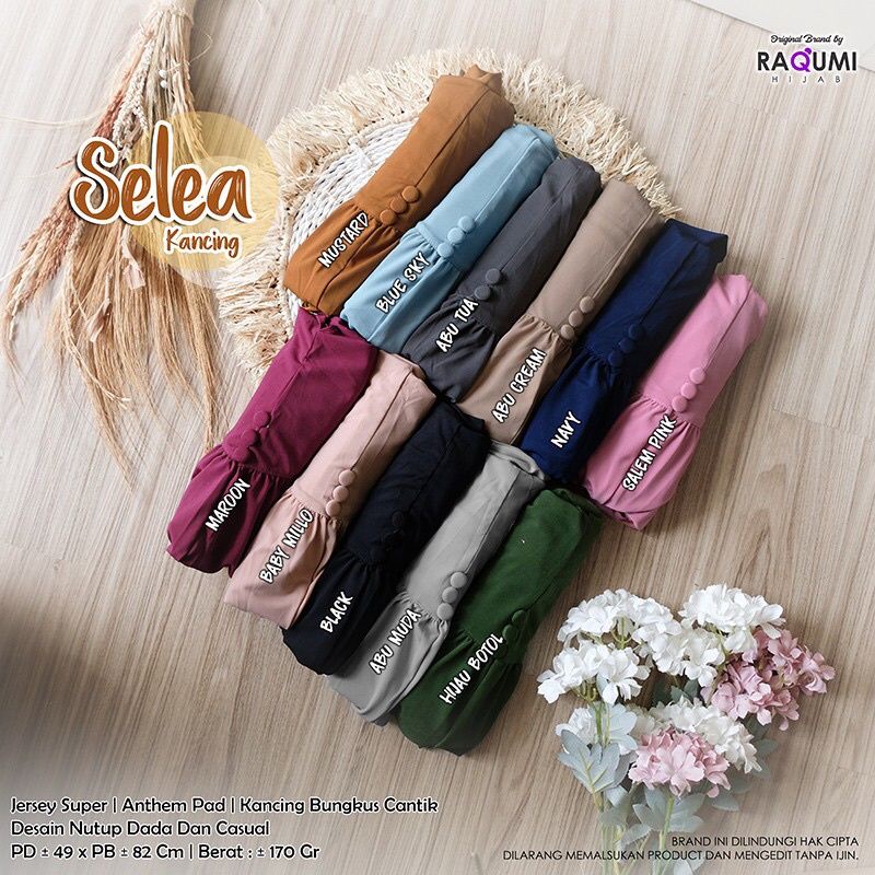 SELEA KANCING RAQUMI ORIGINAL | JILBAB PAD RAQUMI | JILBAB BIRUSALEM | JILBAB JERSEY RAQUMI