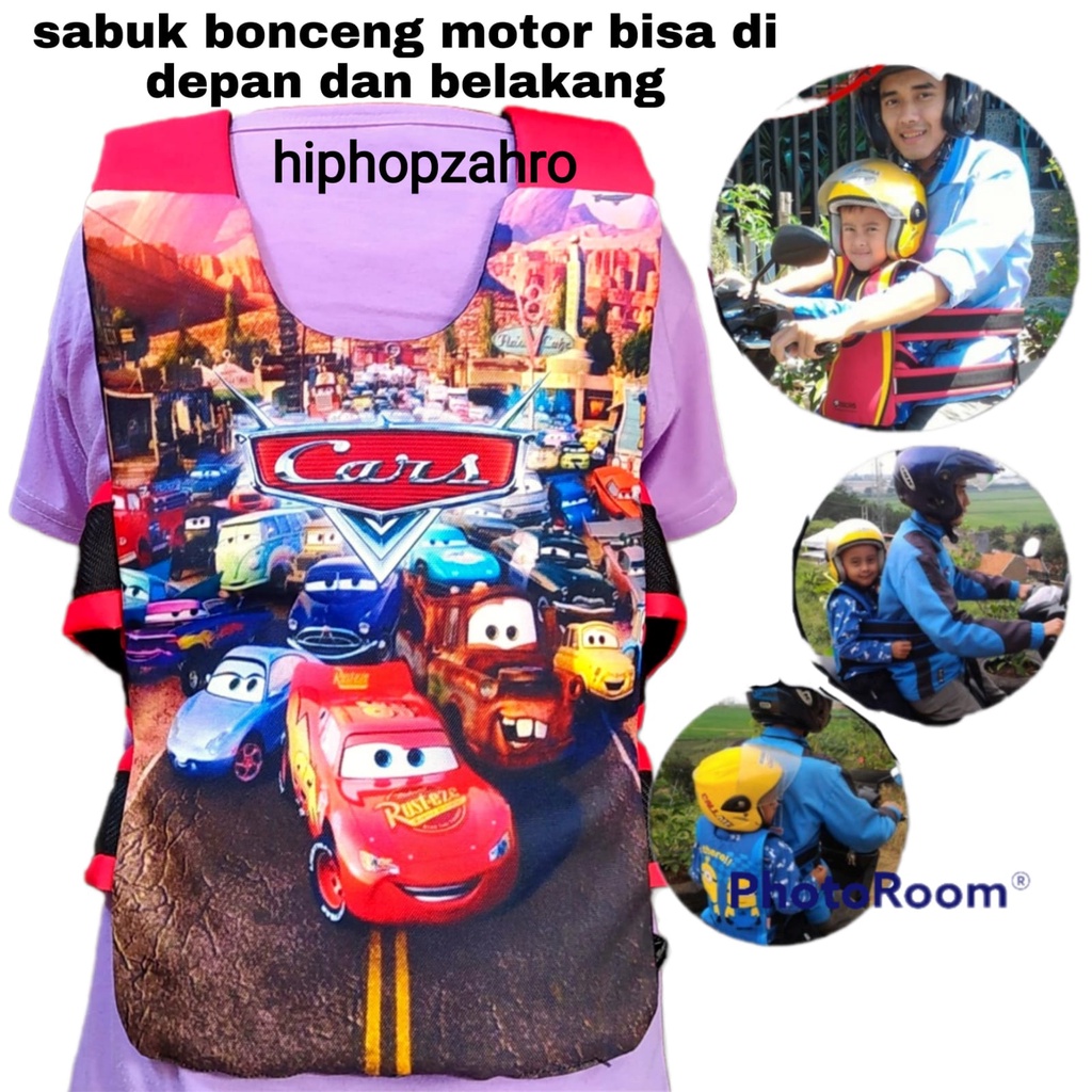 SABUK BONCENG ANAK DAN BAYI/SABUK BONCENGAN MOTOR/BONCENGAN DEPAN DAN BELAKANG print dtg Cars