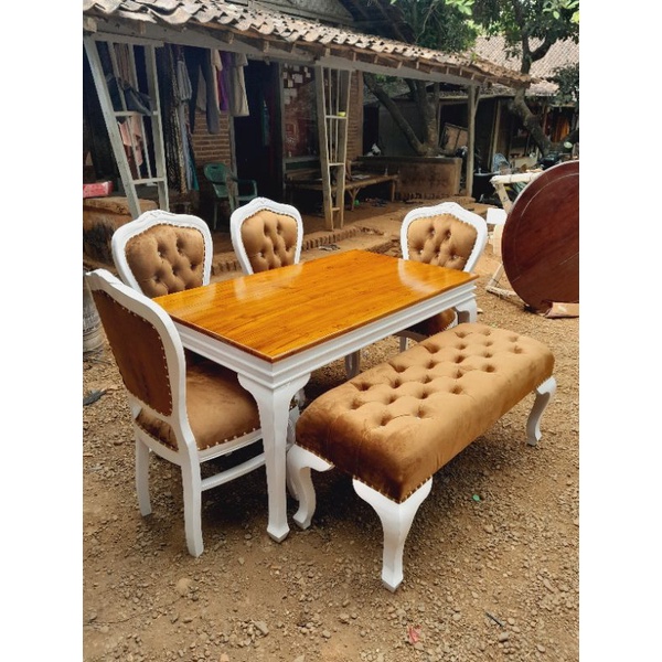 set meja makan sofa jati
