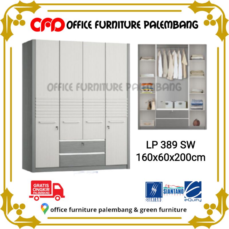 lemari pakaian siantano LP 389 SW lemari baju 4 pintu jumbo