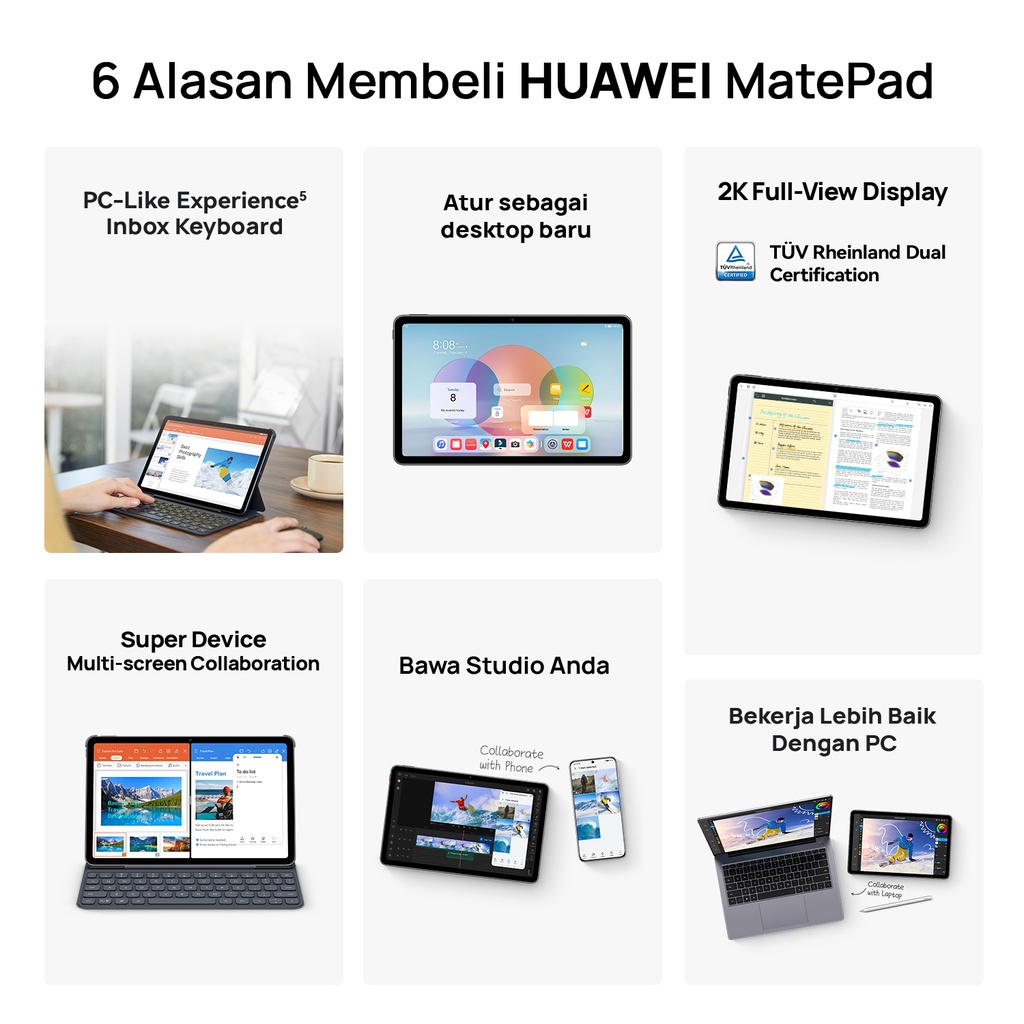 [Voucher 6%] HUAWEI MatePad 10.4 2022 New Edition Tablet [6+64GB] | Free Keyboard | 2K FullView Display | 7250 mAh | Exclusif Online | Super Device Image 2