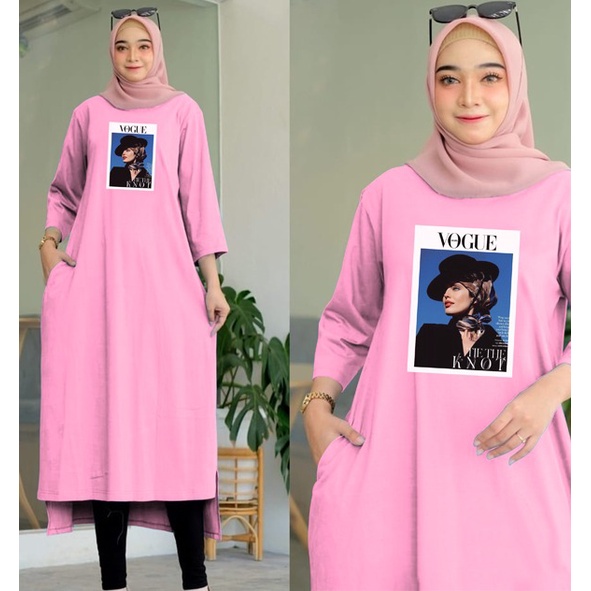 LONG TUNIK TERBARU BASIC / MIDI DRESS JUMBO BABYTERRY VAQUE