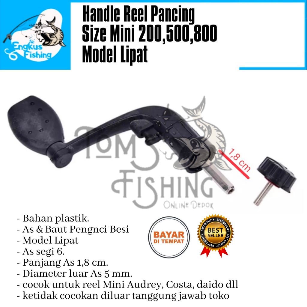 Handle Reel Pancing Reel Mini 200 - 800 Audrey, Costa, Daido dll Plastik Murah - Engkus Fishing