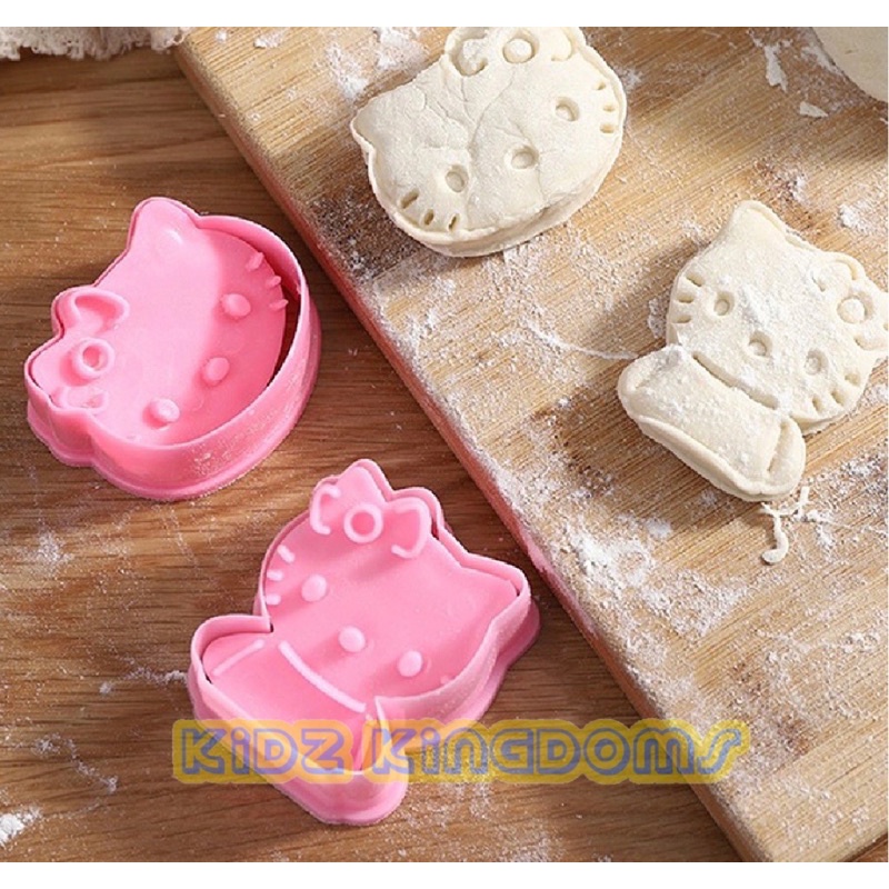 Cetakan Pemotong Roti Sandwich Modal Kucing Pink 2 Set