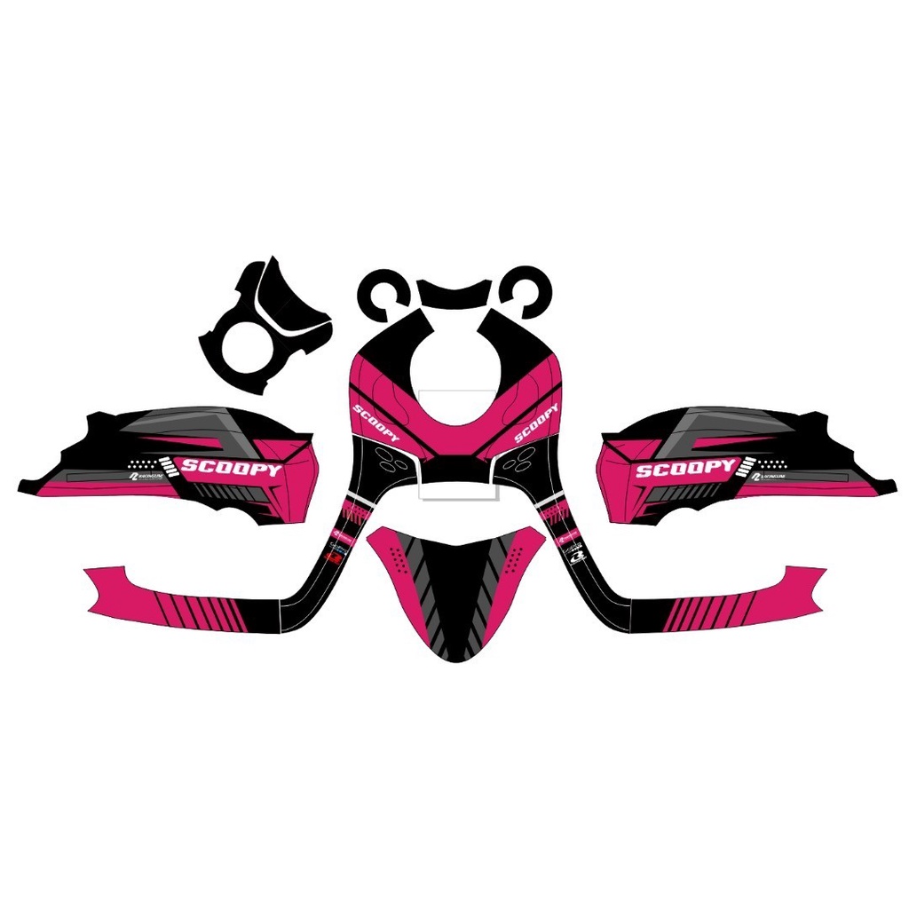 Decal Honda Scoopy 2021 Stiker Scoopy Stylish Pink Racing