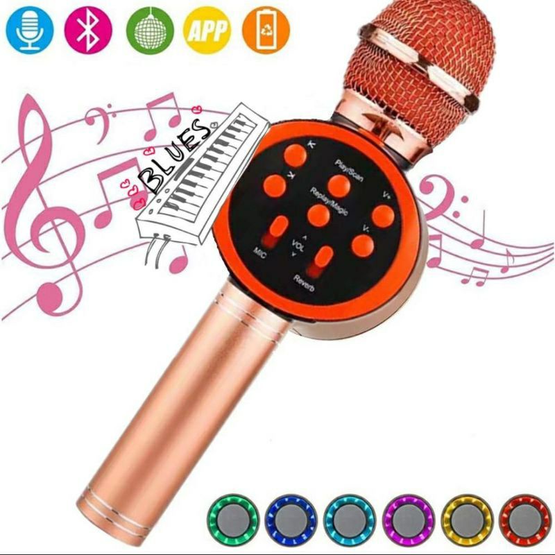 Mic Karaoke V11 Bluetooth Portable Microfon V-11 Wireless Wster Microphone Speaker Karaoke