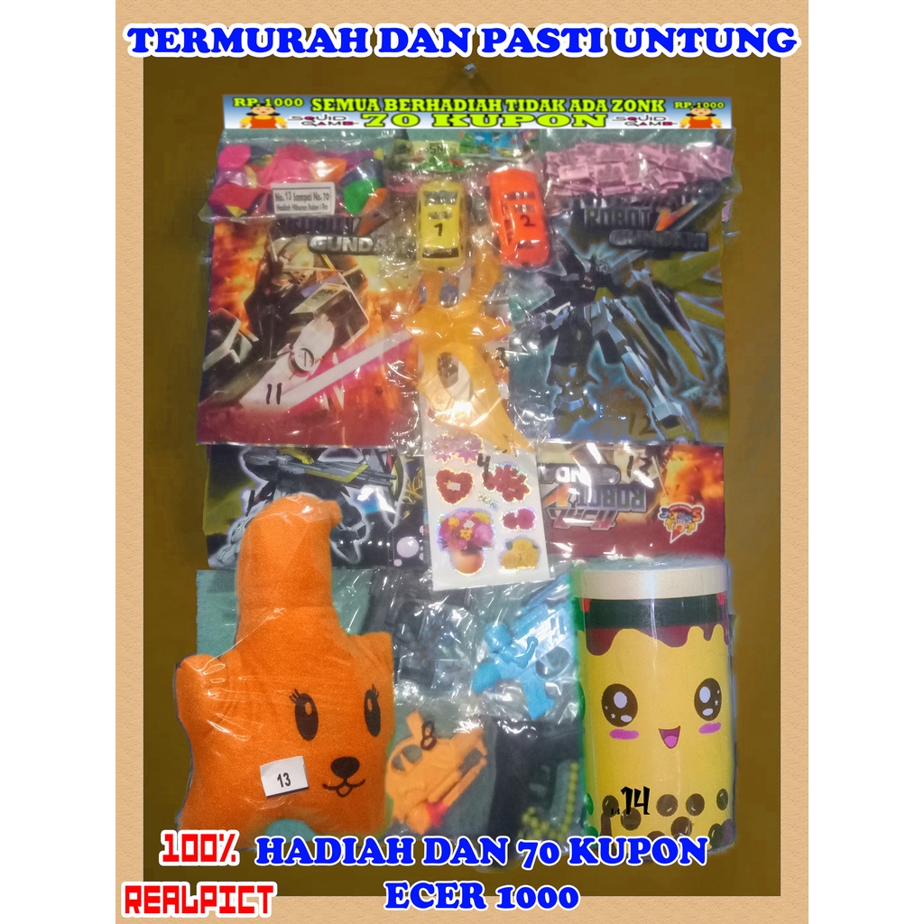 (Promo)Mainan Lotre Cabutan Buat Jualan Berhadiah Semua Celengan dan Boneka murah