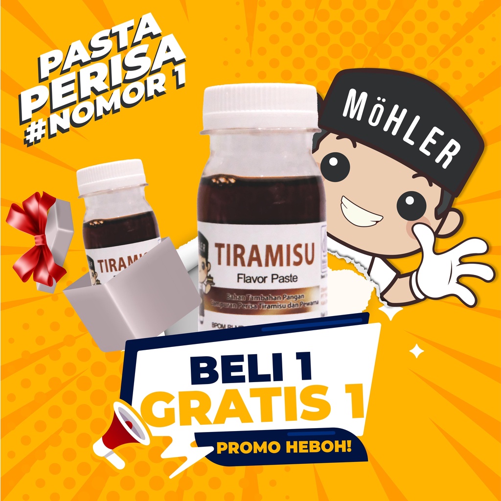 MOHLER Pasta perisa pewarna TIRAMISU (KLIK KOMBO HEMAT UNTUK BELI 1 GRATIS 1)