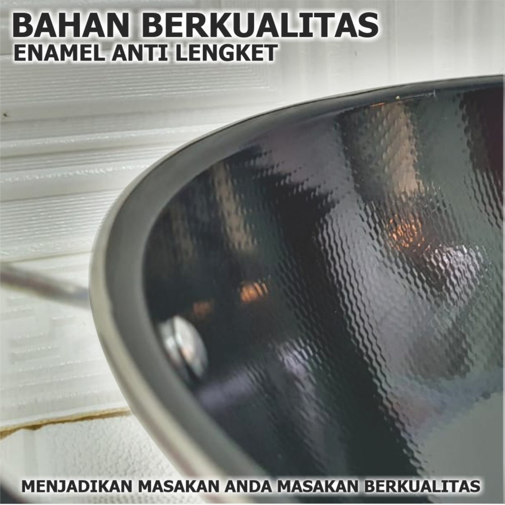 COD murah wajan free spatula jumbo teflon tebal tahan api anti lengket penggorengan kuali wok pan panci kenceng wajan teflon hitam cekung alat masak wajan dapur anti gores wajan enamel wajan hitam wajan anti lengket