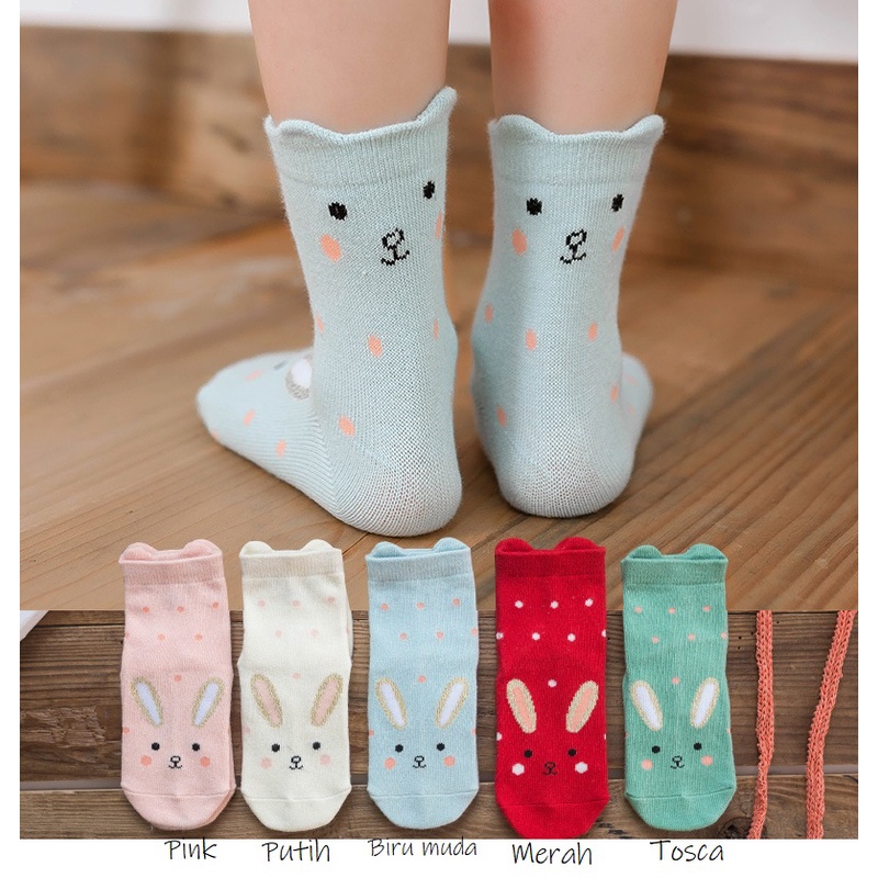 Minipetite SC2204  SC2205 Kaus Kaki anak kelinci rabbitu bahan katun usia 1 sd 12 Tahun size S M L XL