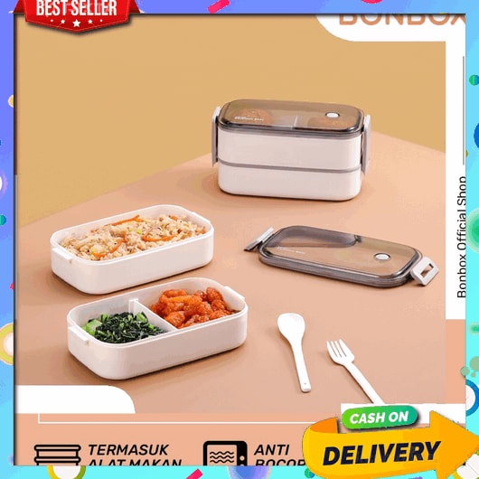 Kotak Makan Karakter Tupperware Makanan Tas Box Lunch D5B5 Set Tumpah Pria Putih Korea Anak Sekat Pl