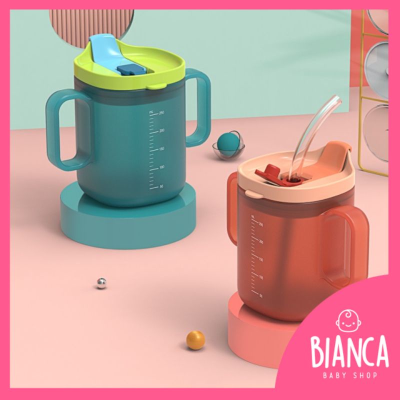 BIANCA - HK Gelas Training Cup / Gelas Sedotan Training Cup Anak Bayi 2 Warna
