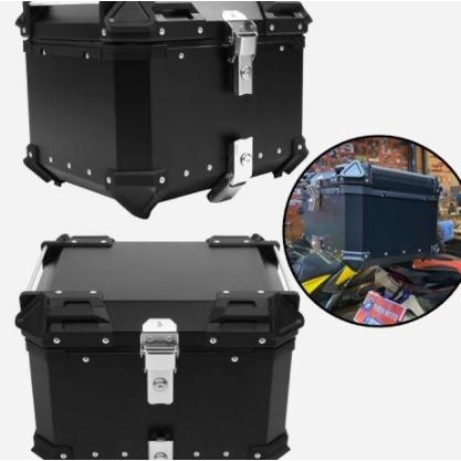 TOPBOX MOTOR KUNCI ALUMINIUM PANNIER 45 LITER + BRACKET KOTAK TOP BOX