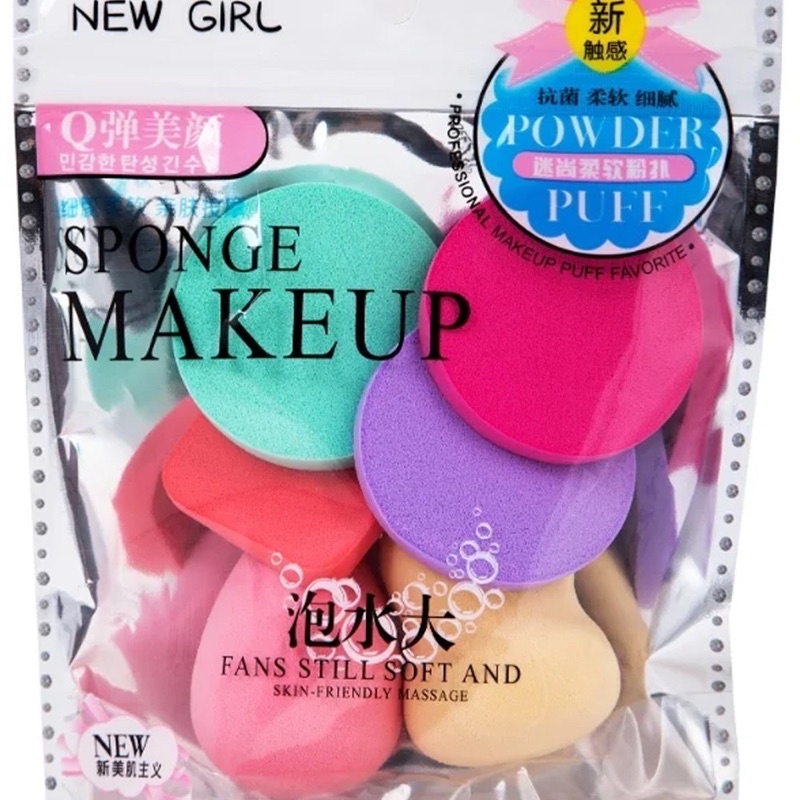 Beauty Blender Spons Make up 1 Set Isi 6 Pcs / Sponge Bedak Foundation / Sponge SET 6 PCS SPONGE