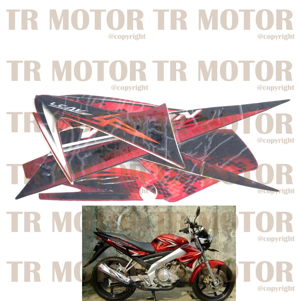 Stiker Motor Vixion 2008 Sticker Striping Lis Full Set Motor