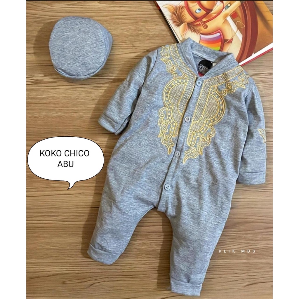 Koko Baju Bayi Anak Laki - Laki Motif Bordir Model Jumper Koko Chico Estimasi Usia 0-9 Bulan