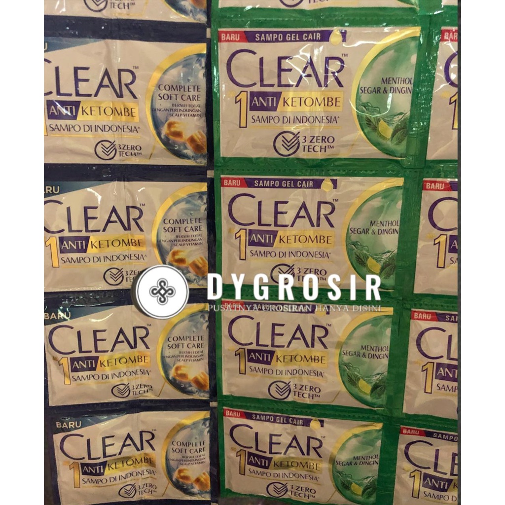 DY ~ UNILEVER Clear Shampo Shampoo RENCENG | 12 BARIS ISI 24 SACHET (DOUBLE SACHET)  x 4,5ml