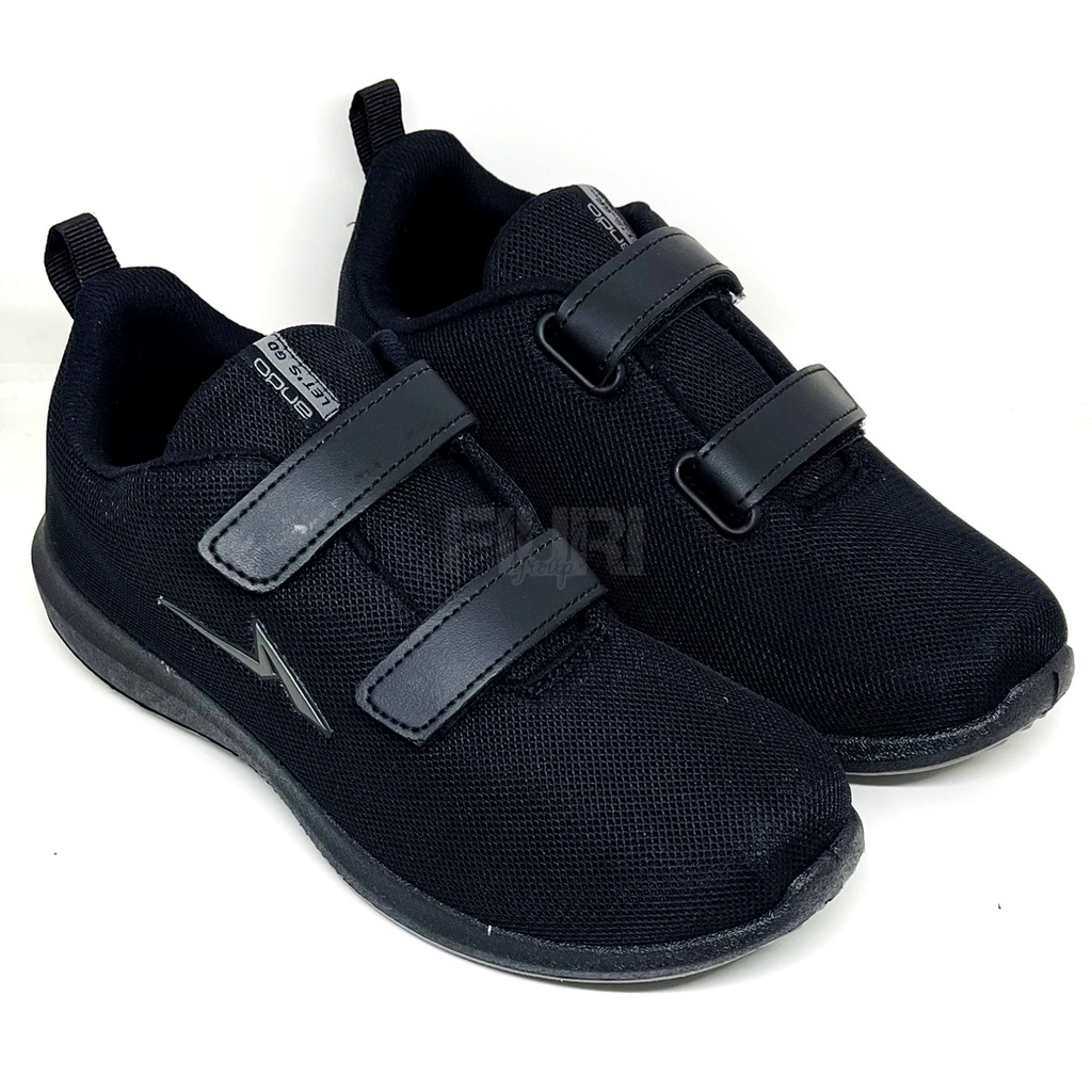FIURI - ANDO ORIGINAL -  PINO PEREKAT 31-38 FULL HITAM - SEPATU SNEAKERS KANVAS SOL KARET ANAK KECIL PEREMPUAN LAKI-LAKI - SEPATU KETS LUCU FASHION TRENDY - SEPATU SEKOLAH PAUD TK SD KRETEKAN PEREKAT CEWEK COWOK MURAH PROMO DISKON BONUS KAOS KAKI