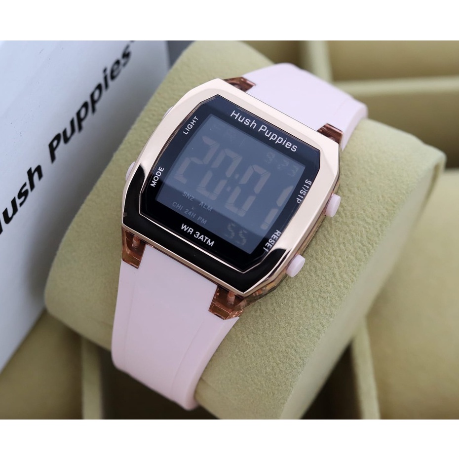 BISA COD✅ Jam tangan wanita Hush puppies Strap karet digital anti air