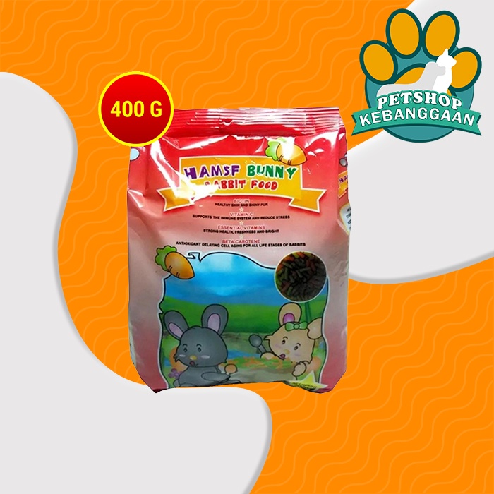 Makanan Kelinci Kering Pellet Hams Bunny 400 Gram