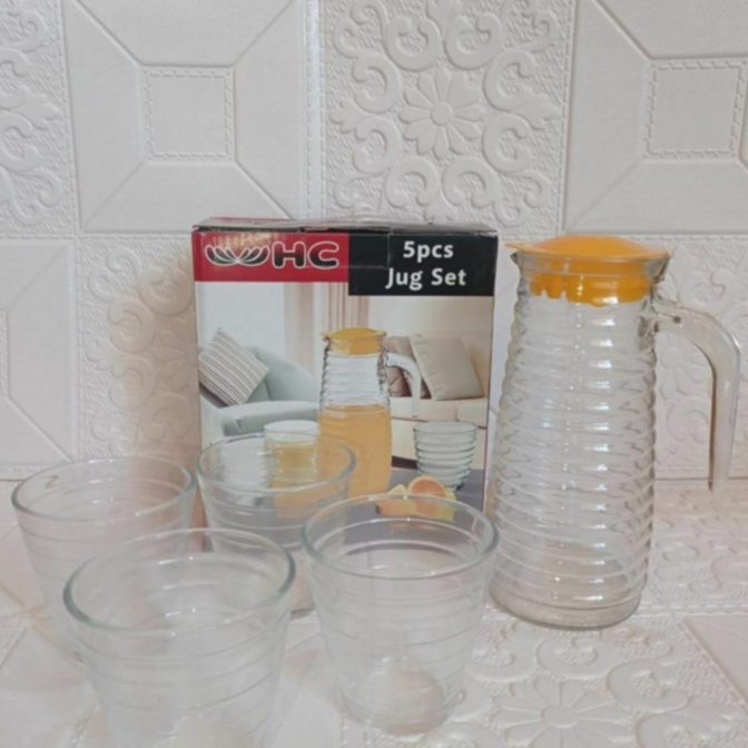 Water Jug Set 5 Pcs HC / Jug Set 5 Pcs /TEKO SET /GELAS SET