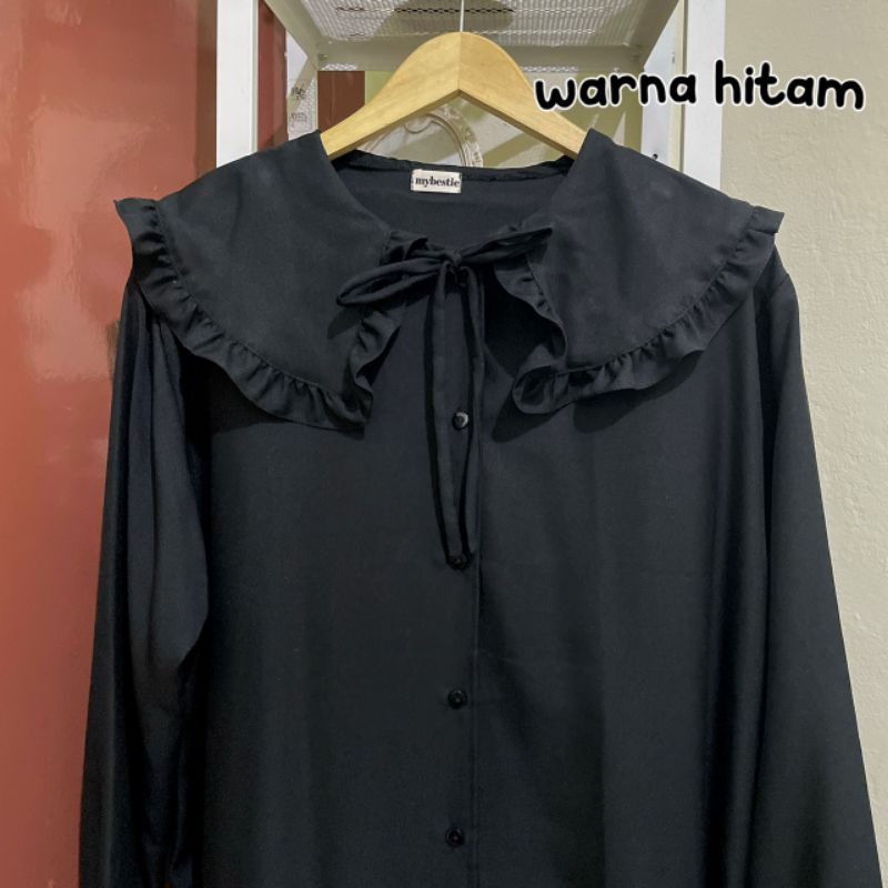 SOOMIN BLOUSE REMPEL POLOS TALI BIG SIZE JUMBO OVERSIZE KOREAN STYLE