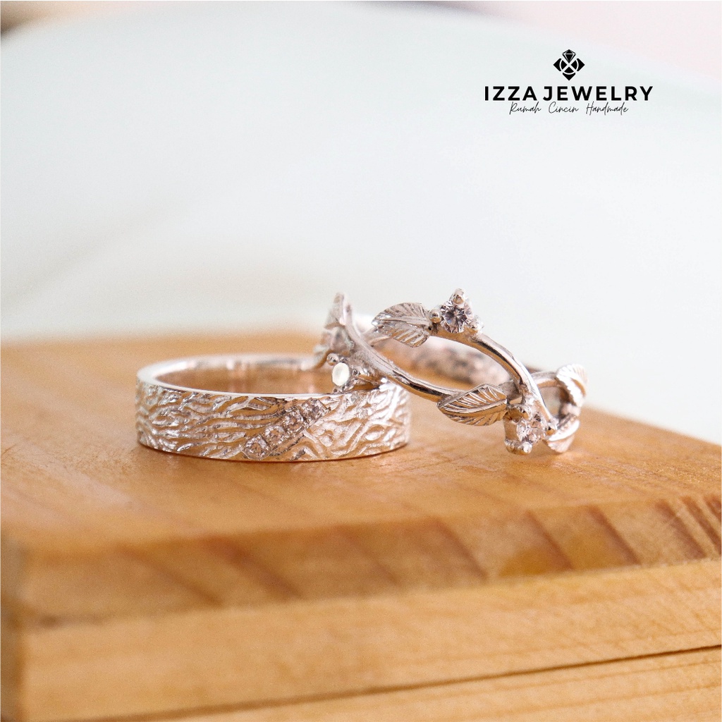 Cincin Nikah Emas Putih 10% Platinum 10% Asli Free Ukir Nama Dan Kotak Cincin
