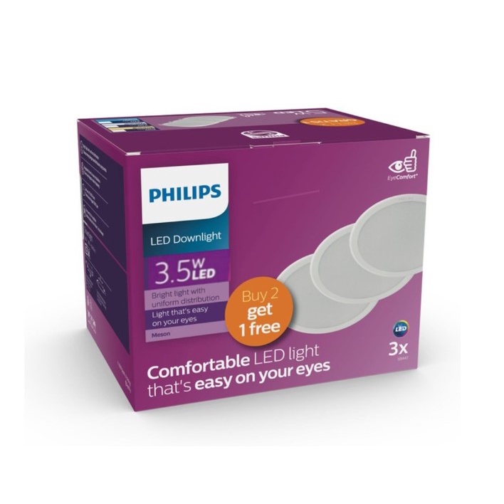 Philips Lampu Downlight LED Meson 3.5W Paket Isi 3 Putih 3,5 Watt