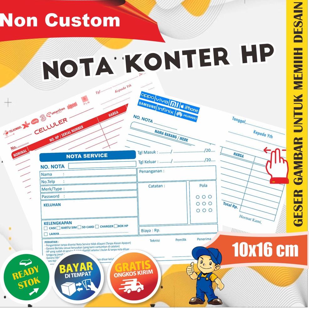 

READY Nota Konter Hp - Servis, Pulsa dan Penjualan 2 ply Rangkap ! 887