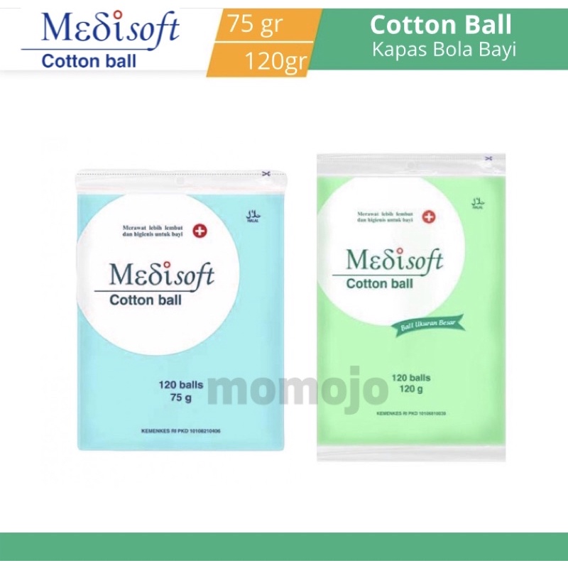 MEDISOFT Cotton Ball Baby Kapas Bola Bayi  75gr | 120gr Isi 120 balls