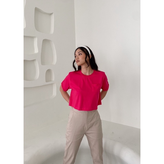 Kendall crop tee - pakaian atasan crop tee fashion korea wanita perempuan cewek cewe