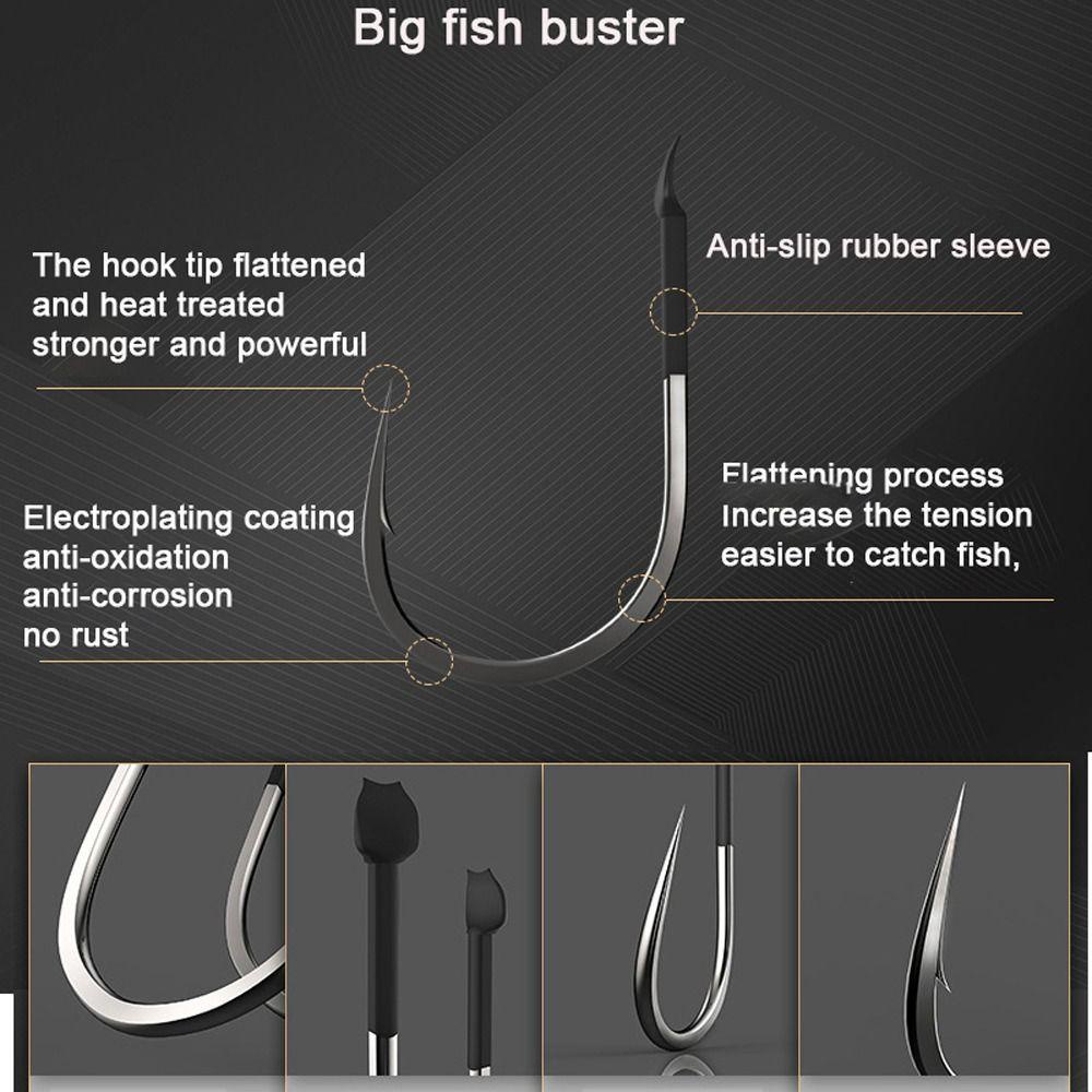 Quinton Set Kait Pancing Baja Karbon Aksesoris Lure Hooks Kail Ikan Besar
