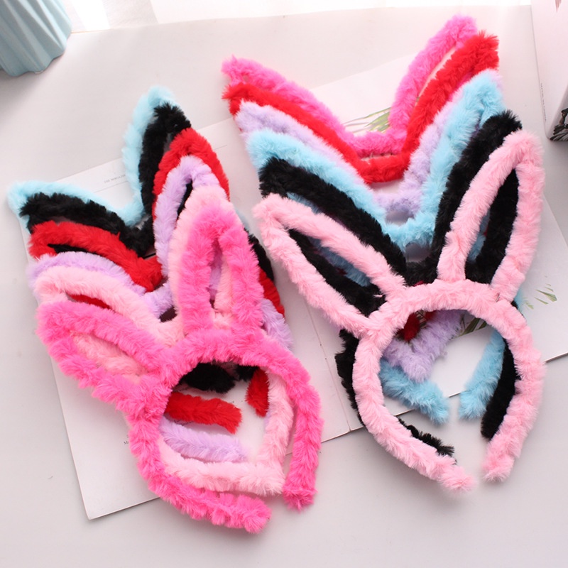 Bando Bunny Korea Style Anak Perempuan / Kuping Kelinci Polos Headband Bunny Wanita Imut Bulu Halus Murah ZR Vedia