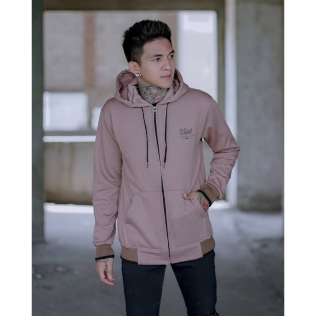 Hoodie Sleting Pria wanita Original Bojiel Zipper Tebal jaket Sweater Premium