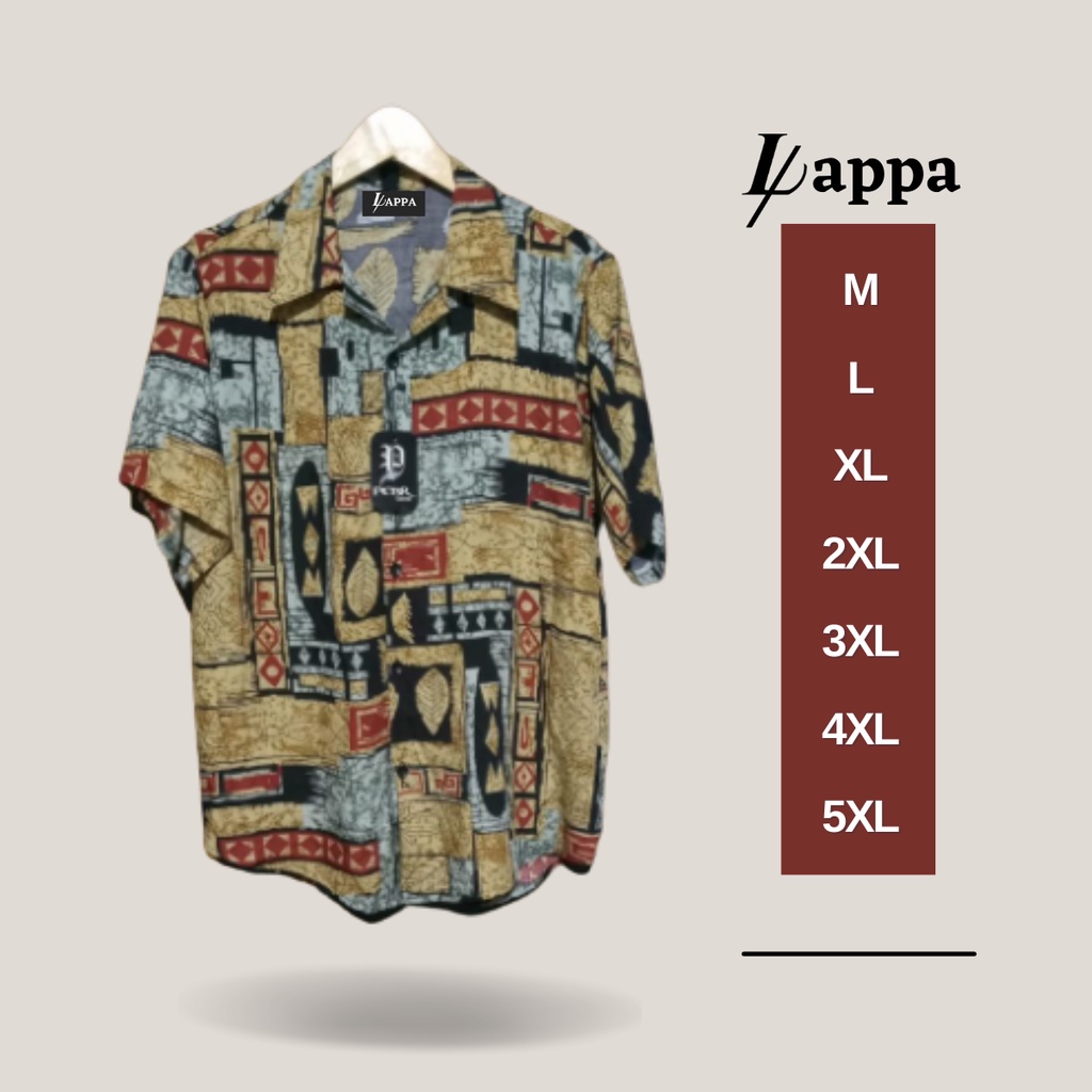 Kemeja Rayon Motif Abstrak Klasik, Kemeja Pantai