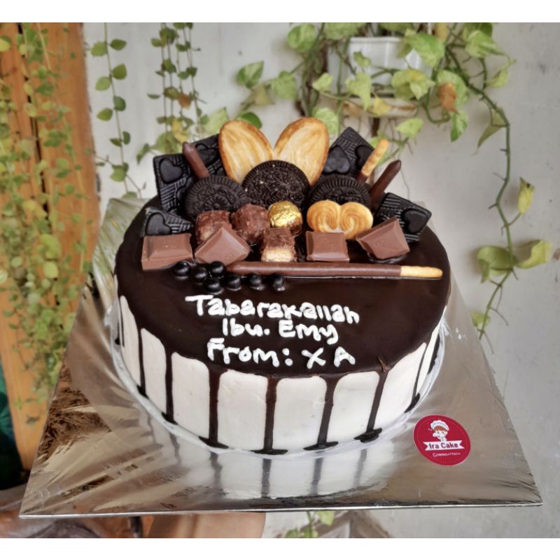 

kue ulang tahun cokelat uk 20cm & 16cm