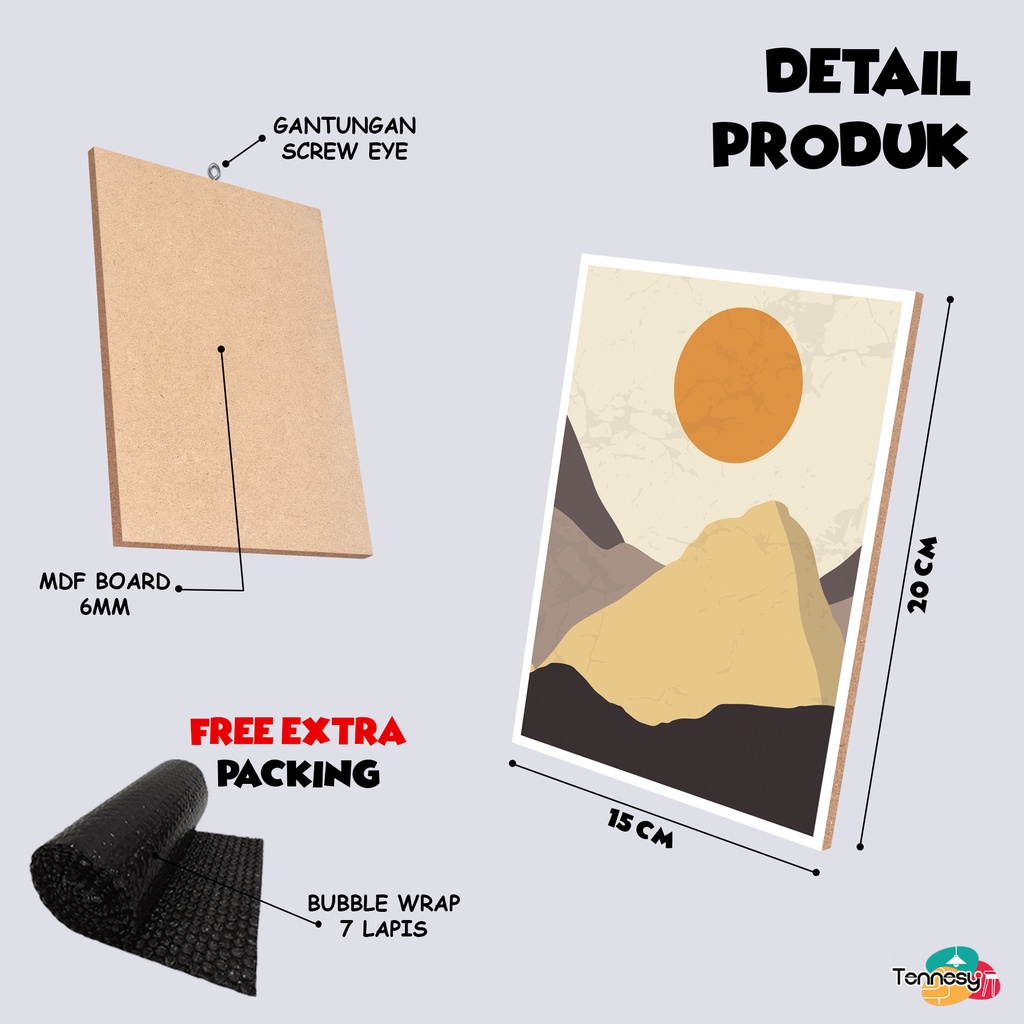 TENNESY HIASAN DINDING FULL SET PEMANDANGAN GUNUNG MOUNTAIN 15x20CM 3 PANEL WALL DECOR PAJANGAN KAYU DEKORASI DINDING KAMAR TIDUR RUMAH