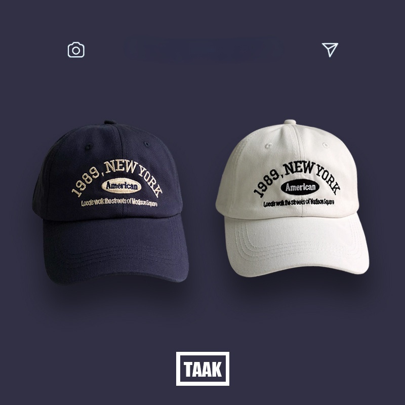 Topi baseball Motif Bordir Tulisan Gaya retro Korea Untuk Pria / Wanita