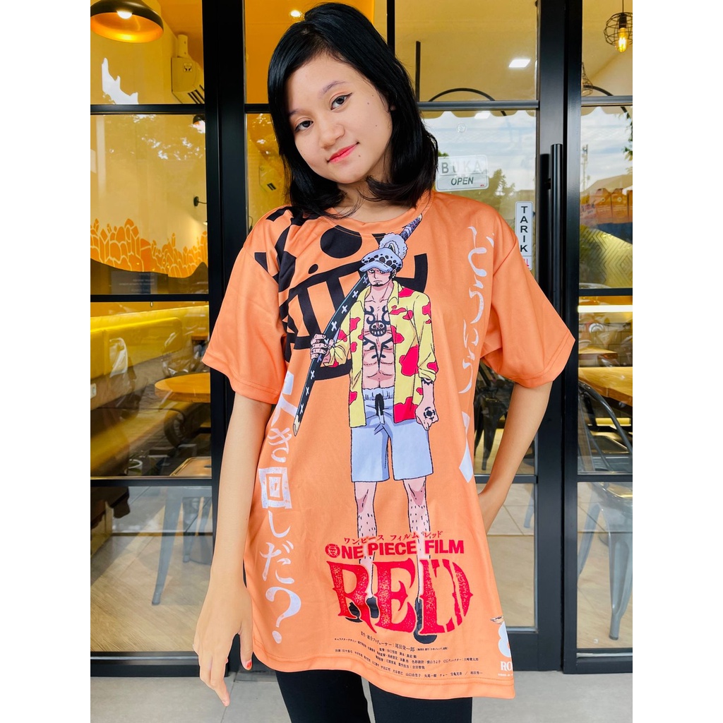 Tshirt Law Kuma Movie Red Fullprint Anime Manga One Piece Premium Unisex