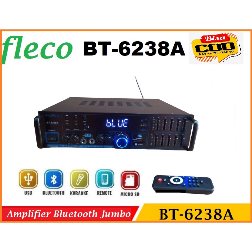 Amplifier Bluetooth Fleco BT-6238A USB SD Digital Audio Power-Garansi resmi