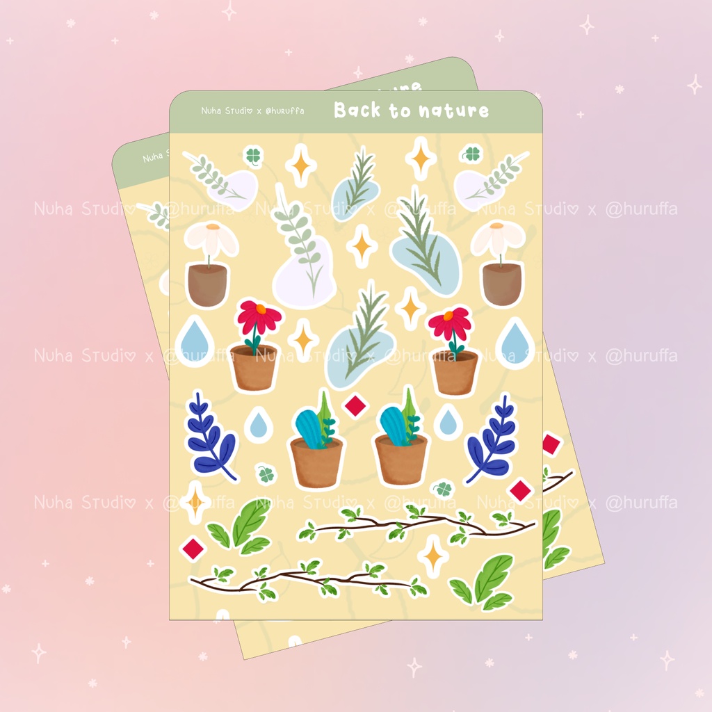 

Sticker by Huruffa | Back to Nature Tanaman Bunga Pot Daun Alam | Aesthetic Sticker Estetik Stiker HP Laptop Botol Cute Waterproof Scrapbook Diary Journal Bujo Anti Air